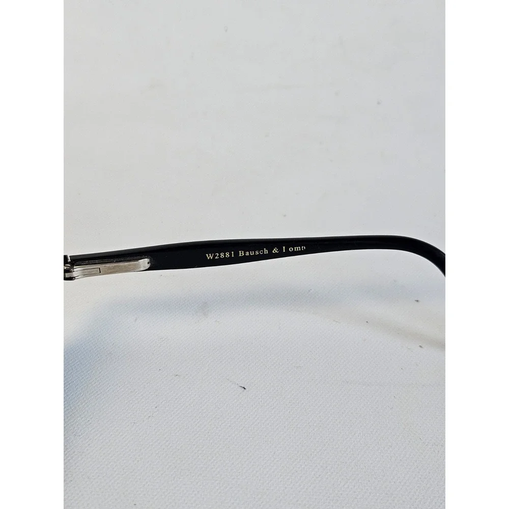 Vintage Bausch & Lomb W2881 OQBM Black Oval Sunglasses Green Lenses